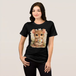 Cute Mouse Coffee Cozy Aesthetic Animal T-Shirt Tri-Blend Shirt