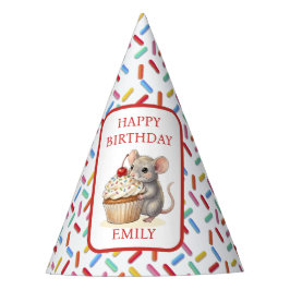 Cute Mouse, Cupcakes and Sprinkles Birthday Partyhütchen