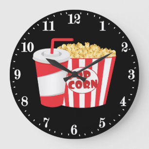 Cute movie home theater room decor große wanduhr