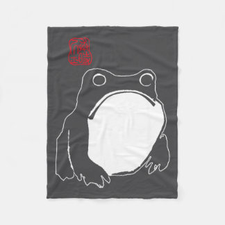 Cute Mpy Frog Japanese Ink - Traditional Art Humor Fleecedecke
