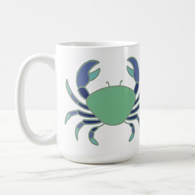 Cute mug with blue and green crab design kaffeetasse (Links)