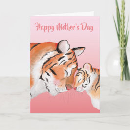 Cute mum and baby tiger Mother's Day card Karte