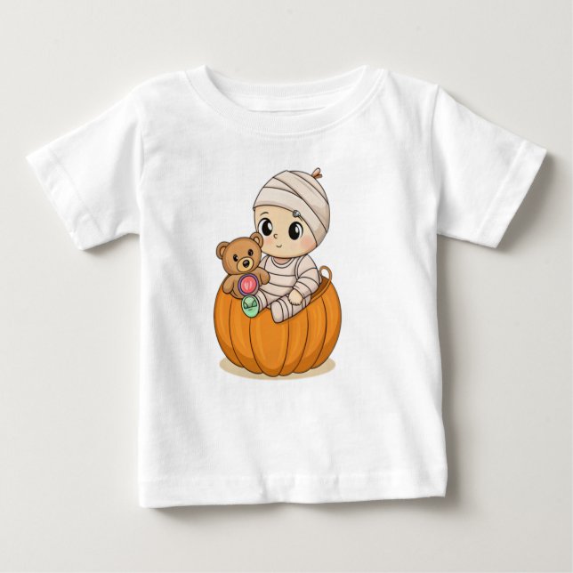 Cute Mummy Baby Pumpkin Kids Tee (Vorderseite)