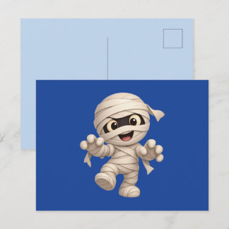 Cute Mummy Halloween Cartoon Illustration Feiertagspostkarte