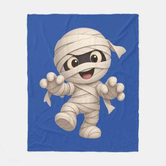 Cute Mummy Halloween Cartoon Illustration Fleecedecke