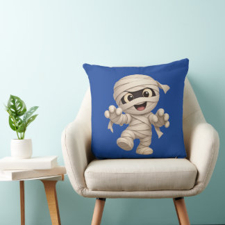 Cute Mummy Halloween Cartoon Illustration Kissen