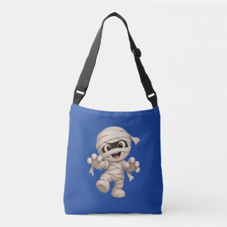 Cute Mummy Halloween Cartoon Illustration Tragetaschen Mit Langen Trägern