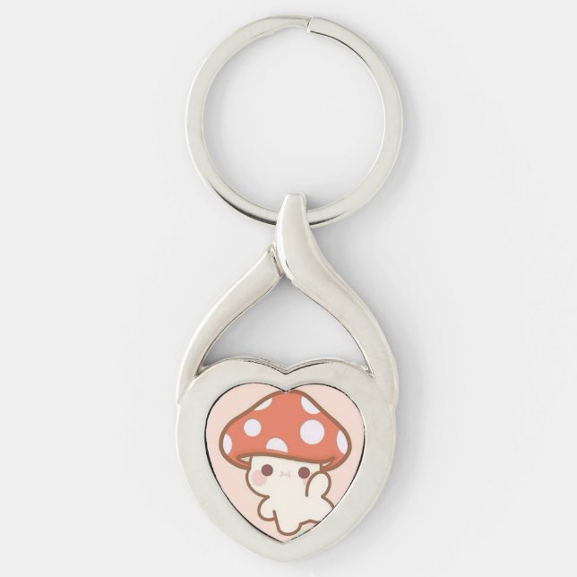 cute mushroom ghost keychain schlüsselanhänger (Vorderseite)