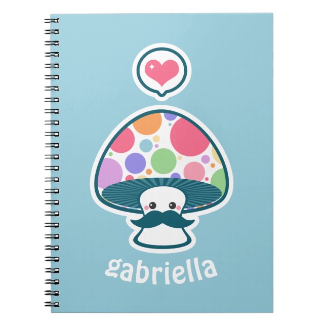 Cute Mushroom with Mustache Notizblock (Vorderseite)