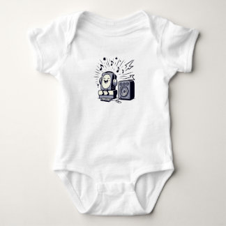 Cute Music Lover – Adorable Cartoon Baby Bodysuit Baby Strampler