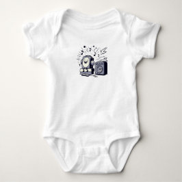 Cute Music Lover – Adorable Cartoon Baby Bodysuit Strampler