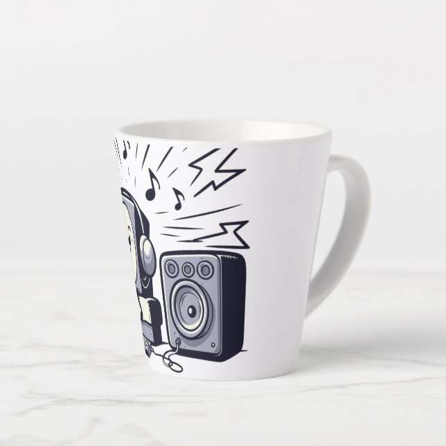 Cute Music Lover – Fun Cartoon Coffee Mug 01 Milchtasse (Rechte Ecke)