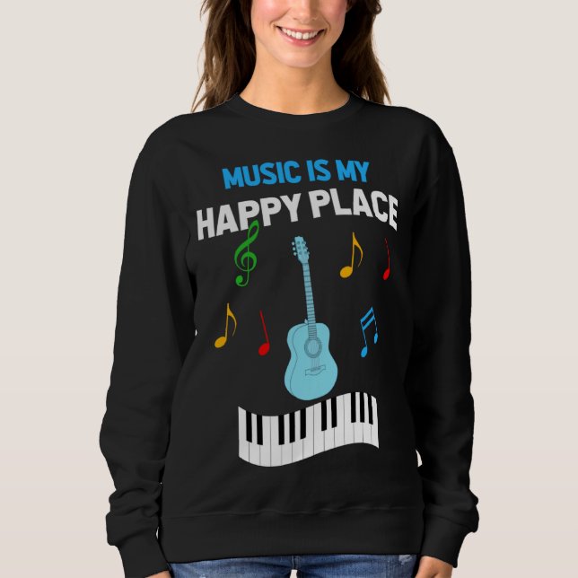 Cute Music Musician Tees  Music Is My Happy Place (Vorderseite)