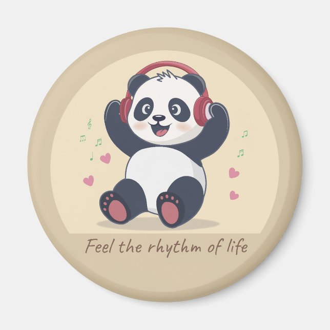 Cute Music Panda Magnet (Vorne)