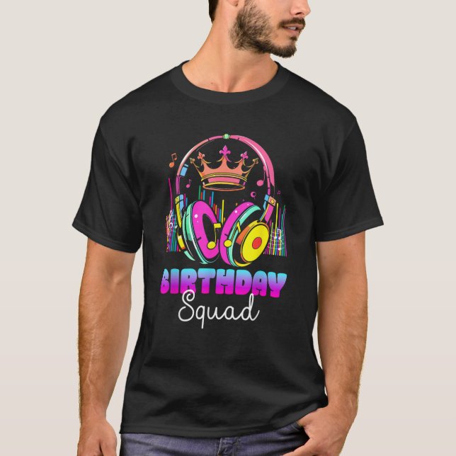 Cute Music Princess Rockstars Birthday Squad Frien T-Shirt (Vorderseite)