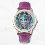 Cute Mystical Cat Kitten Celestial Animal Armbanduhr<br><div class="desc">Cute Mystical Cat Kitten Celestial Animal eWatch Watches features a cute mystical cat sitting in pretty wild flowers. Created by Evco Studio www.zazzle.com/store/evcostudio</div>