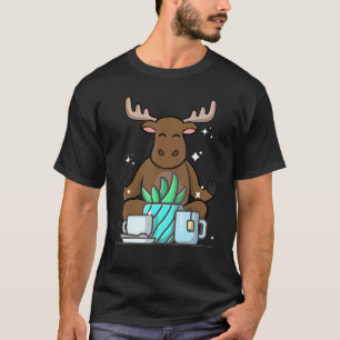 Cute Namaste Elche machen Yoga Gartenarbeit Kaffe T-Shirt