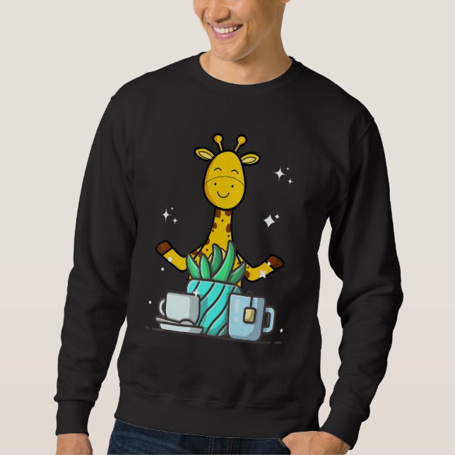 Cute Namaste Giraffe Do Yoga Gardening  Coffee Sweatshirt (Vorderseite)