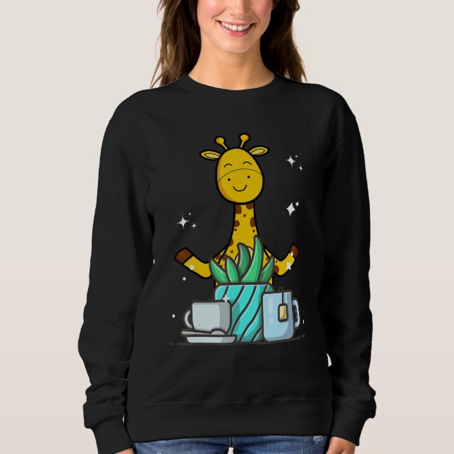 Cute Namaste Giraffe Do Yoga Gardening  Coffee Sweatshirt (Vorderseite)