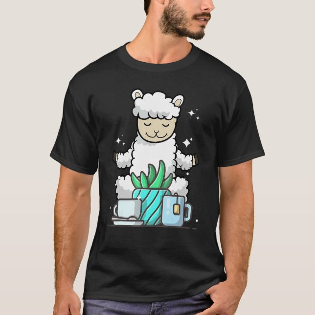 Cute Namaste Sheep Do Yoga Gardening  Coffee T-Shirt (Vorderseite)