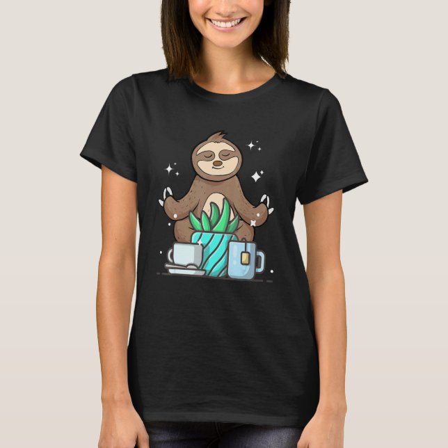 Cute Namaste Sloth Do Yoga Gardening  Coffee T-Shirt (Vorderseite)