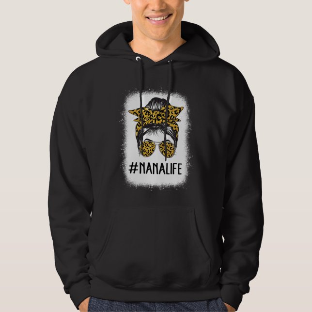 Cute Nanalife Bleached  Grandma Life Leopard Messy Hoodie (Vorderseite)