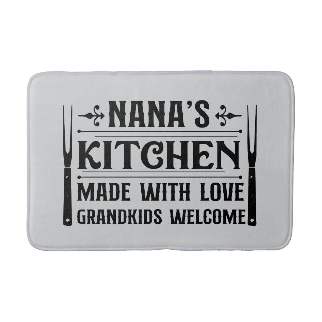 Cute Nana's kitchen word art Badematte (Vorderseite)