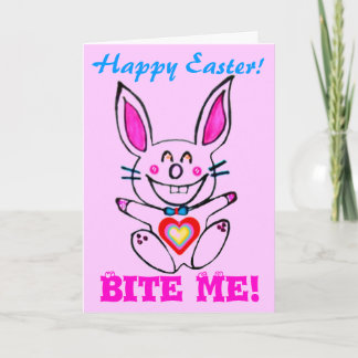 ♫ ♥ Çütê Naughty Bunny Happy Card ๑ Feiertagskarte
