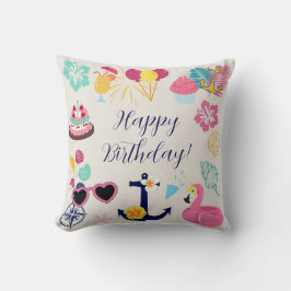 Cute Nautical Birthday Kissen