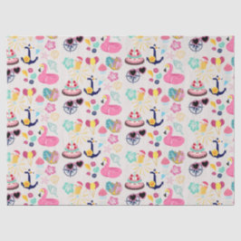 Cute Nautical Birthday Seidenpapier