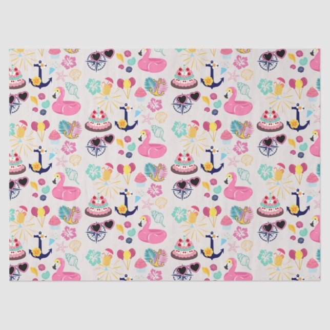 Cute Nautical Birthday Seidenpapier (Vorderseite)