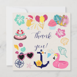   Cute Nautical Birthday Thank You Card Dankeskarte