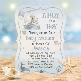 Cute Nautical Boy Baby Shower Invitation Einladung