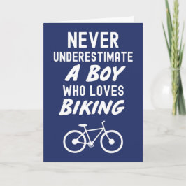 Cute Navy Blue Biking Cards For Baby Boys Kids Karte