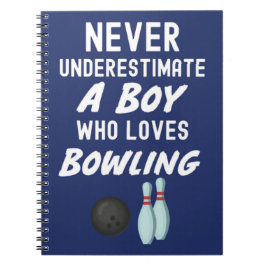 Cute Navy Blue Bowling Gifts For Baby Boys Kids Notizblock