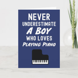 Cute Navy Blue Pianist Cards For Baby Boys Piano  Karte