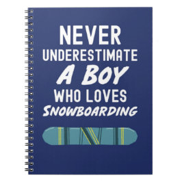 Cute Navy Blue Snowboarding Gifts For Baby Boys Notizblock