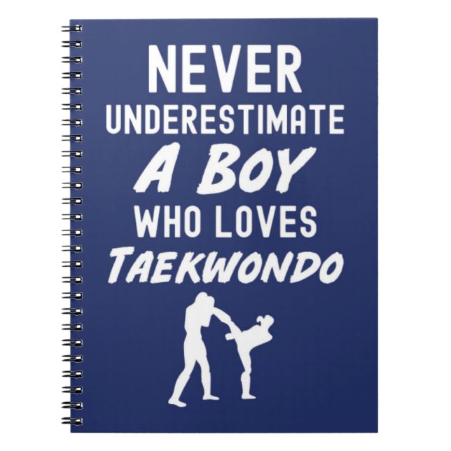 Cute Navy Blue Taekwondo Gifts For Baby Boys Kids Notizblock (Vorderseite)