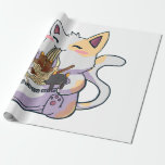 Cute Neko Cat With Ramen Noodles Bowl Anime Japan  Geschenkpapier<br><div class="desc">Cute Neko Cat With Ramen Noodles Bowl Anime Japan Gift</div>