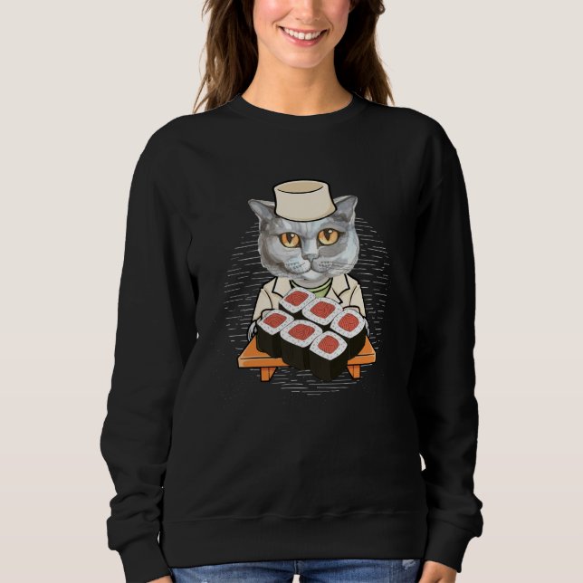 Cute Neko Sushi Bar Japaness Style Sushi  Awesoime Sweatshirt (Vorderseite)
