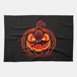 Cute Neon Pumpkin Halloween Kitchen Towel Geschirrtuch