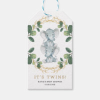 Cute Neutral Twins Elephant Greenerenery Baby Show
