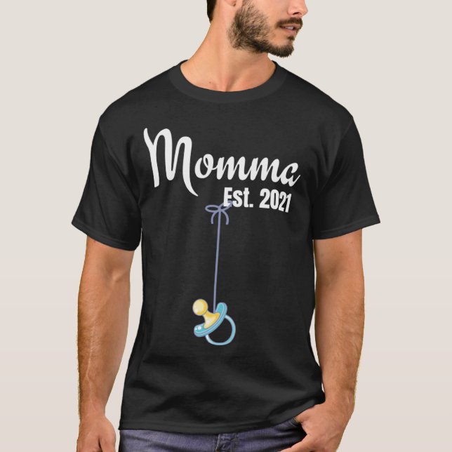 Cute New Momma Pregnancy announcement Mom Boy Moth T-Shirt (Vorderseite)