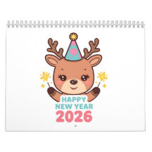 cute new year 2026 wall calendar