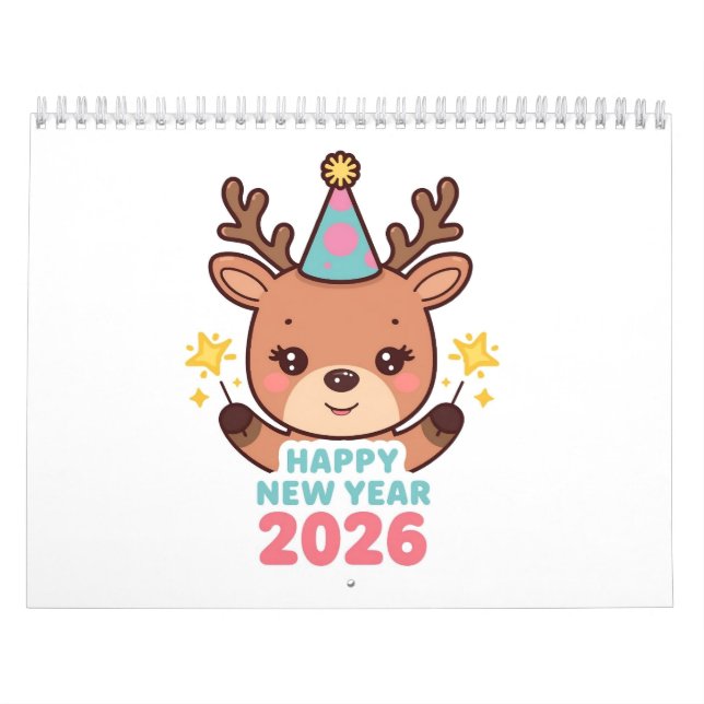 cute new year 2026 wall calendar kalender (Titelbild)