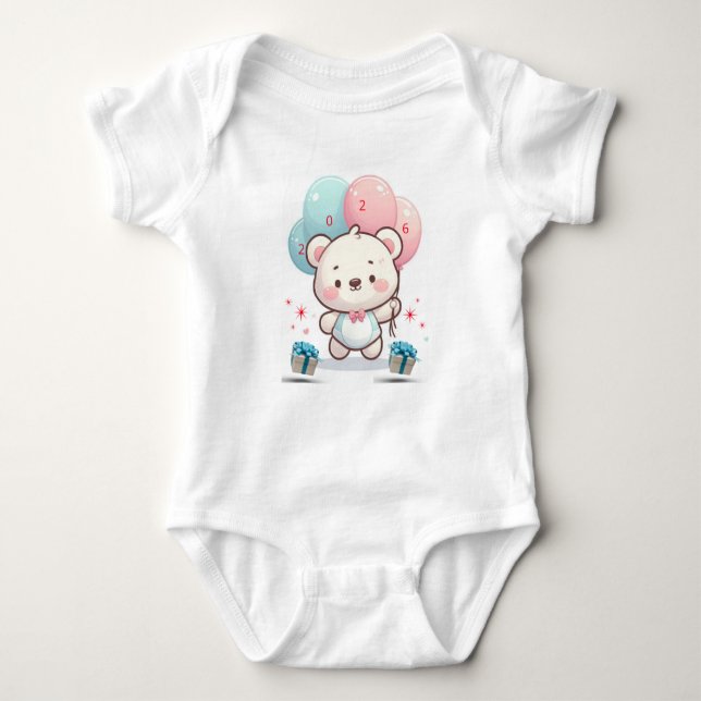 Cute New Year Baby Bodysuit Baby Strampler (Vorderseite)