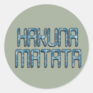 Cute Nice Lovely Hakuna Matata Design Text Art Runder Aufkleber
