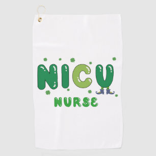Cute NICU Krankenschwester St. Patrick's Design Golfhandtuch