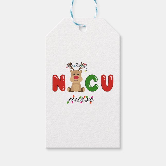 Cute NICU Krankenschwester Weihnachtsdesign Geschenkanhänger (Vorderseite)