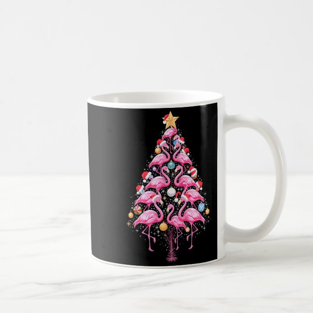 Cute Nk Flamingo Christmas Tree Santa Hat Trocal P Kaffeetasse (Rechts)